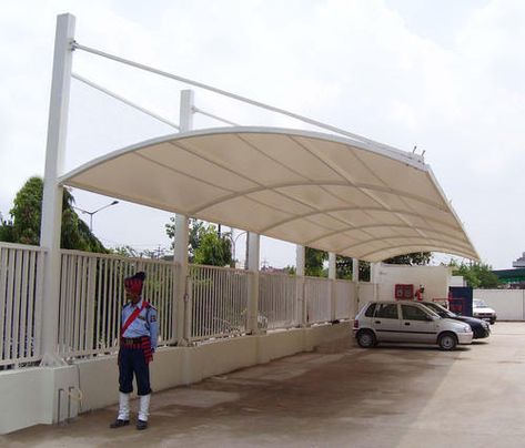 Tensile Architecture, Parking Shed, Car Porch Design, Car Shed, Car Porch, Membrane Structure, Car Shelter, Tensile Structures, Car Canopy