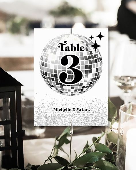 Retro Table Numbers, Disco Table, Disco Decorations, Disco Wedding, Funky Fonts, Baby Bash, Disco Theme, Number Templates, Retro Disco