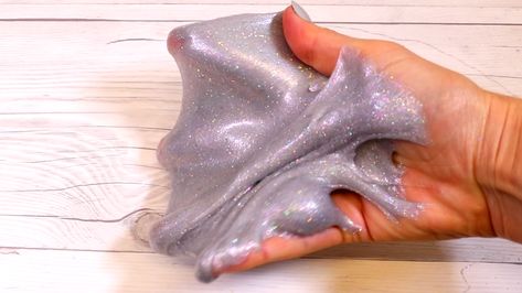 This DIY holographic slime will make your inner-'90s child scream Holographic Slime, Rainbow Canopy, Diy Rainbow, Clear Glue, Holographic Glitter, Diy Videos, A Rainbow, How Beautiful, Sweet Dreams