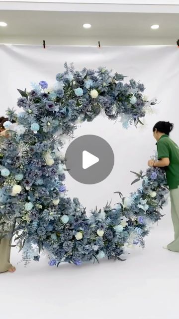 HONEY Wedding flower on Instagram: "Haze Blue Series Wedding Flower Arrangement Decorations Moon Arch #wedding #weddingphotography #diy #flower #architecture #weddingdecoration #love A7593" Moon Arch Wedding, Flower Architecture, Moon Wedding Arch, Moon Arch, Honey Wedding, Winter Wedding Bouquet, Moon Wedding, Arch Wedding, Arch Flowers