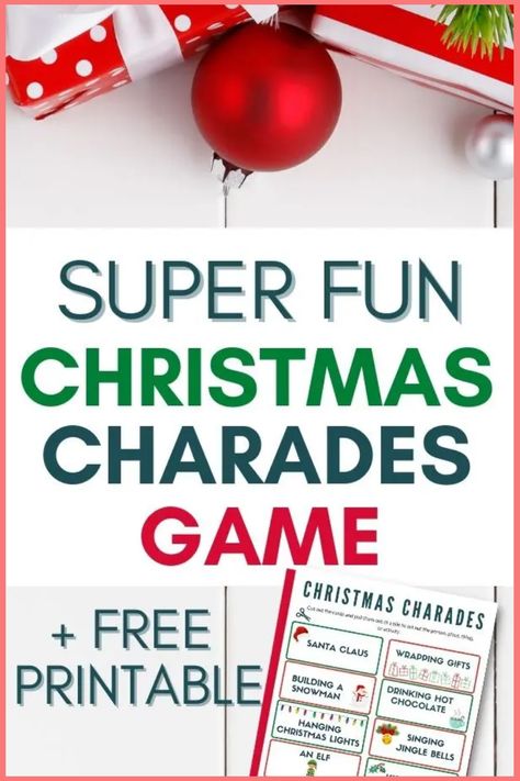 Super fun Christmas charades game with free printable. Holiday Charades For Adults, Christmas Charades For Adults, Christmas Cherades, Christmas Charades Printable Free, Christmas Charades For Kids, Charades List, Charades For Adults, Holiday Charades, Preschool Movement