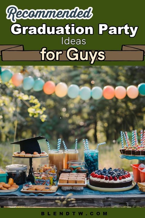 [Sponsored] Planning A Backyard Graduation Party For Guys? Explore Fantastic Ideas Tailored For High School And College Graduates. From Outdoor Setups To Creative Decorations, Find Inspiration For A Memorable Celebration That Highlights His Achievements. #backyardgraduationpartyideas Graduation Bbq Decorations, Beach Theme Graduation Party, Graduation Party Ideas For Guys, College Grad Party Decor, Unique Graduation Party Ideas, Boys High School Graduation Party, Boys Graduation Party, Graduation Bbq, College Grad Party