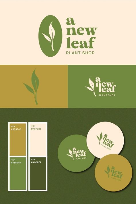 Plant Label Design, Plant Shop Color Palette, Greenhouse Logo Design, Herbal Logo Design Ideas, Garden Logo Design Ideas Branding, Logo Design Variations, Home Brand Logo, Green Logo Branding, Veg Restaurant Logo