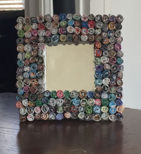 Upgrade you mirror from basic to awesome with these projects! Square Mirror Ideas, Mirror Diy Projects, Recycled Magazines, Mirror Crafts, Globe Decor, Heart Wall Art, Square Mirror, Old Magazines, Small Mirrors