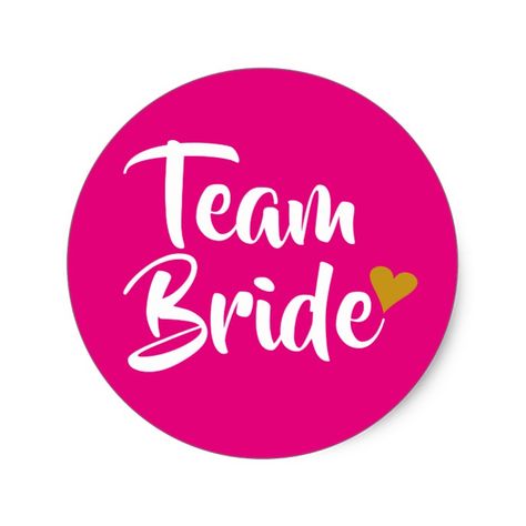 Team Bride Gold Heart Classic Round Sticker #weddingshower Craft supplies Custom made #bridal #Shower gifts and DIY wedding ideas. Bolo Motocross, Colored French Nails, Improve English Speaking, Safari Baby Animals, Wedding Card Frames, Diy Wedding Ideas, Wedding Stickers Labels, Improve English, Wedding Stage Decorations