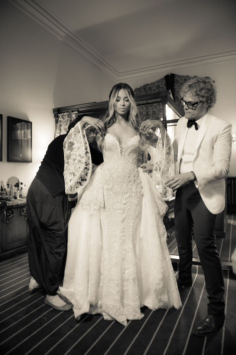 Inside the Bridal Suite With Ciara and Cavalli Designer Peter Dundas - HarpersBAZAAR.com Ciara Wedding, Italian Wedding Dress, Ciara And Russell Wilson, Ciara And Russell, Celebrity Wedding Dresses, Couture Wedding Gowns, Country Wedding Dresses, Wedding Dresses Photos, Va Va Voom