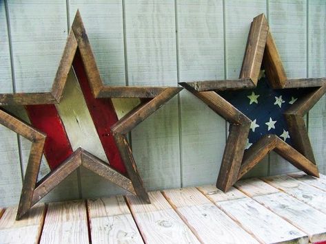 Farmhouse 4th Of July Decor, Farmhouse 4th Of July, 4th Of July Decor, Fourth Of July Decor, July Decor, Patriotic Crafts, Pallet Crafts, Flag Art, Americana Decor