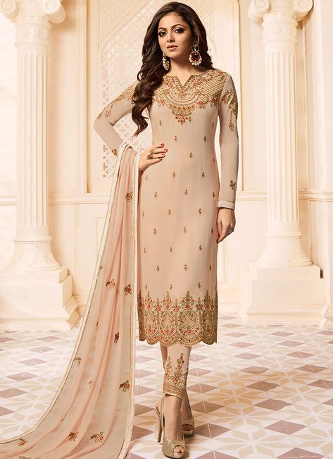 Light Nude Pink Embroidered Straight Suit Pakistani Salwar, Churidar Suits, Dress Salwar Kameez, Salwar Kamiz, Designer Anarkali, Pakistani Salwar Kameez, Anarkali Gown, Designer Salwar Suits, Indian Suits