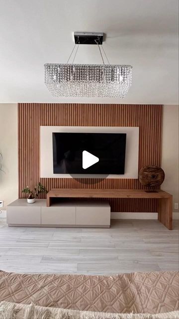 Timber Tv Feature Wall, Tv Slat Wall Design, Tv Feature Wall Ideas, Tv Background Wall Design, Oak Cladding, Tv Feature Wall, Instagram Minimalist, Tv Walls, Cladding Design