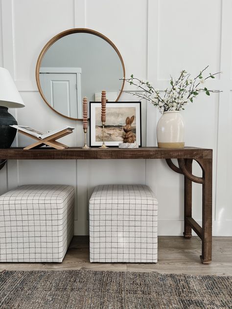 Console With Poufs, Console Table Styling Entryway Pottery Barn, Rattan Entry Table Console Tables, Minimalist Console Table Rattan, 27" Entryway Table, Entry Console Table, California Casual, Entryway Console Table, Sitting Room