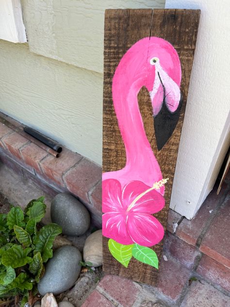 Campfire Signs, Flamingo Welcome Sign, Sunflower Signs, Fence Board Crafts, Door Leaners, Porch Sitters, Storefront Windows, Summer Wood Sign, Flamingo Pictures