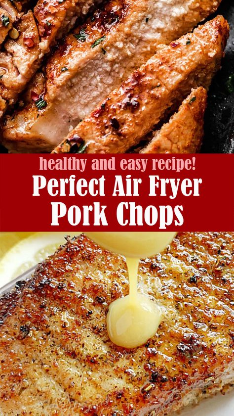 Perfect Air Fryer Pork Chops Recipe Butterfly Pork Chop Recipes, Lemon Pepper Pork Chops, Pork Chops Juicy, Pineapple Pork Chops, Best Pork Chop Recipe, Air Fryer Pork, Air Fryer Pork Chops, Cooking Pork Chops, Juicy Pork Chops