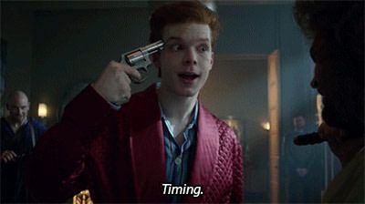 What's the secret to a good comedy? Cameron Monaghan Gotham, Jerome Gotham, Gotham Characters, Gotham Cast, Gotham Joker, Gotham Tv Series, Gotham Series, Ian And Mickey, Gotham Tv