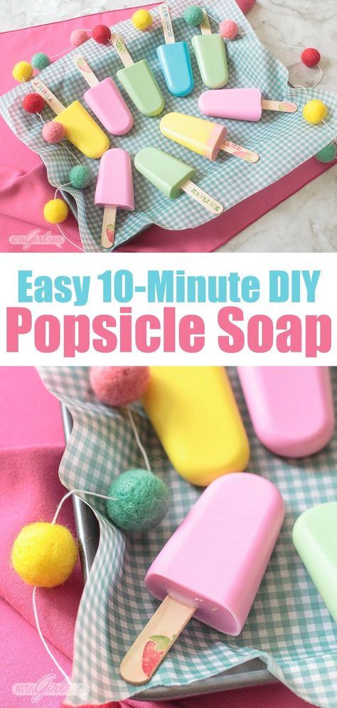 Homemade Soap For Kids, Easy Homemade Soap, Popsicle Soap, Homemade Party Favors, Fruity Popsicles, Summertime Crafts, Diy Popsicle, Soap Craft, Homemade Popsicles