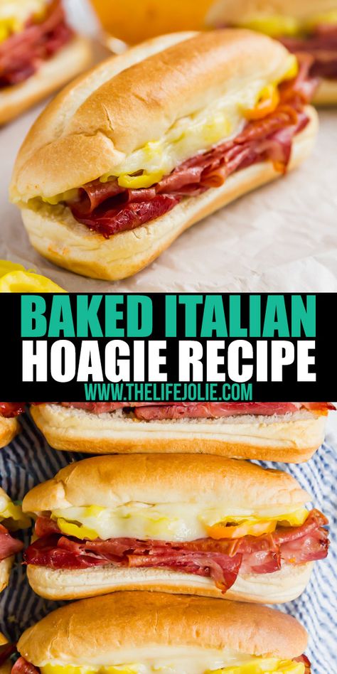 Baked Italian Sandwich, Homemade Italian Subs, Baked Sub Sandwiches, Baked Italian Subs 12 Tomatoes, Baked Hoagie Sandwiches, Hot Sub Sandwich Ideas, Hot Italian Subs Sandwich, Italian Subs Sandwich Baked, Hoggie Subs Recipe