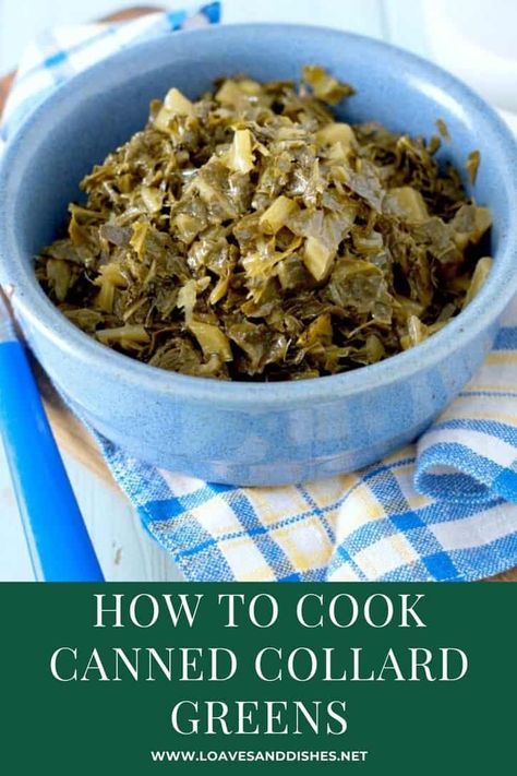 If you have ever wondered what canned collard greens taste like, I will only say, you need to first find out how to cook canned collard greens! #collard #greens #cooked #canned #vegetables #yummy Canned Collard Greens Recipe Southern, Canned Mustard Greens Recipe, Canned Mixed Greens Recipe, Canned Greens Recipe Soul Food, Using Canned Vegetables, Glory Canned Collard Greens Recipe, Can Collard Greens Recipe, Glory Greens Recipe Canned, Canned Collard Greens Recipe Easy