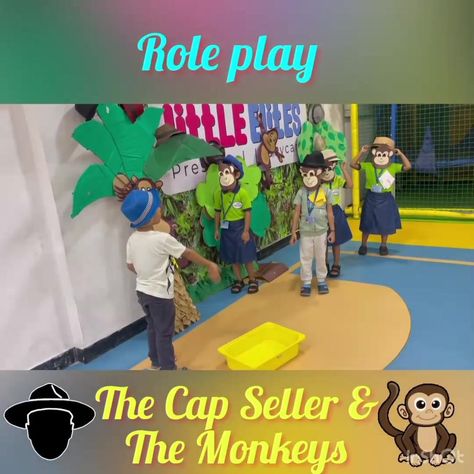 Role Play Activities For Preschool, Storytelling Activities For Kids, Monkey Activities For Preschool, Play Story, Story Telling Activities, 5 Little Monkeys, Story Activities, Short Stories For Kids, Play School