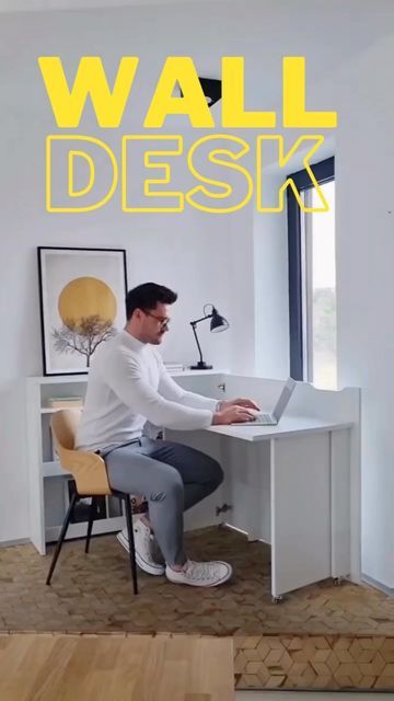 Smart Furniture & Decor on Instagram: "Wall desk / Murphy Desk. Available in our Showroom today. Visit us in Mississauga! #murphydesk #walldesk #smalldesk #foldabledesk #smallspaceliving #smallspacesolutions #desktour #imcrafty #craftdesk #craftroom #homeoffice #workingfromhome #studydesk #onebedroom #condoliving #drawingdesk #vanitytable" Murphy Desk, Space Saving Furniture Bedroom, Study Table Designs, Foldable Furniture, Foldable Desk, Desain Pantry, Small Room Design Bedroom, Desk Layout, Furniture Details Design