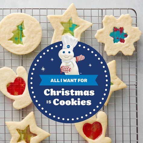 Pillsbury’s Best Christmas Cookies - Pillsbury.com Pillsbury Sugar Cookies Christmas, Pillsbury Cookie Recipes, Pillsbury Sugar Cookie Recipe, Pillsbury Christmas Cookies, Cookies Pillsbury, Christmas Cookie Dough, Pillsbury Sugar Cookie Dough, Pillsbury Cookie Dough, Christmas Cookie Ideas