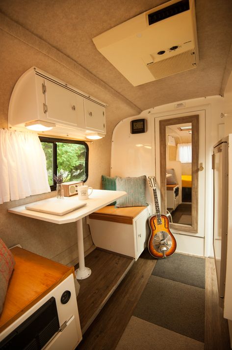 Roll with Jess & Andy in a Travel Trailer — Tiny House, Tiny Footprint Scamp Camper, Casita Travel Trailers, Travel Trailer Interior, Scamp Trailer, Vintage Postcards Travel, Trailer Interior, Vintage Campers Trailers, Rv Trailer, Trailer Remodel