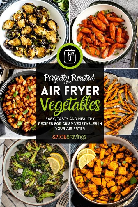 Everything you need to know about Air Fryer Vegetables. Over ten tried and tested recipes for healthy side dishes. #airfrying #vegetablesidedishes #healthyrecipes Air Fryer Vegetable Recipes, Air Fryer Vegetable, Air Fryer Vegetables, Hosting Recipes, Kitchen Tricks, Fantastic Recipes, Best Air Fryer, Airfryer Recipes, Low Carb Sides