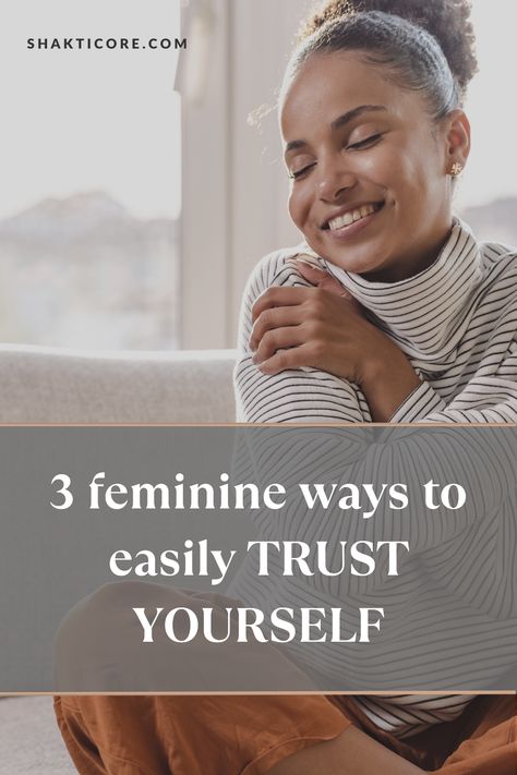 What does it mean to truly trust ourselves? Learn how to overcome self doubt and build unshakable self-trust! The way you feel inside influences how you show up in every area of your life. Use these 3 simple tips to increase your self-trust and move through life with more confidence. How To Trust Myself, Self Trust, Sacred Masculine, Life Force Energy, Sacred Feminine, Learning To Trust, Confidence Building, Feminine Energy, Art Therapy