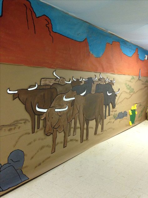 I would love this down the hallway. How cute! Fair Theme, Wild West Theme, Wild West Party, Western Birthday Party, Youth Conference, Western Books, Western Crafts, Vbs Themes, Barn Dance