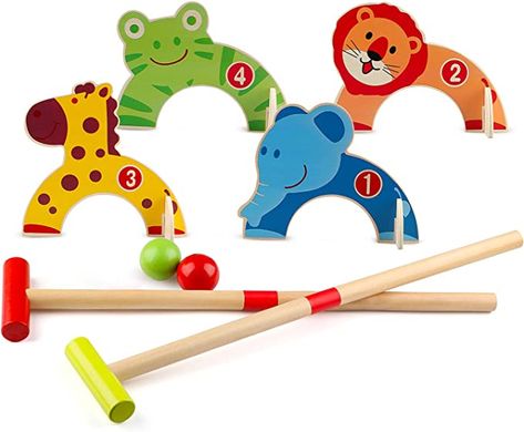 Wondertoys Wooden Animals Croquet Set Golf Toys with 2 Balls Early Educational Game Gift for Children : Amazon.co.uk: Toys & Games Upper Limb Muscles, Golf Toys, Croquet Set, Wooden Animals, Interactive Toys, Educational Games, Gaming Gifts, Electronic Toys, Baby Toddler Toys