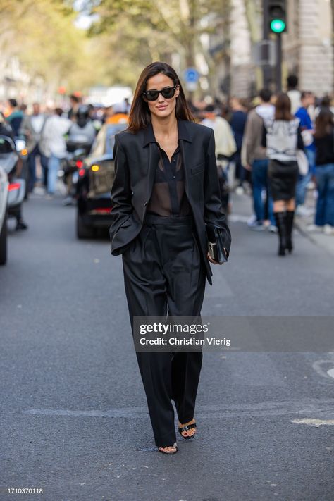 Alex Riviere wears black blazer, pants, transparent blouse, bag,... News Photo - Getty Images Alex Riviere, Spring Summer 2024, Black Blazer, Wearing Black, Summer 2024, Paris Fashion, Paris France, Paris Fashion Week, High Quality Images