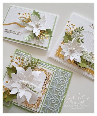 Stampin Up Poinsettia Cards, Poinsettia Petals Stampin Up Cards, Gail Ellis, Stampin Up Poinsettia, Stampin Up Weihnachten, Poinsettia Cards, 달력 디자인, Rose Paper, Beautiful Christmas Cards