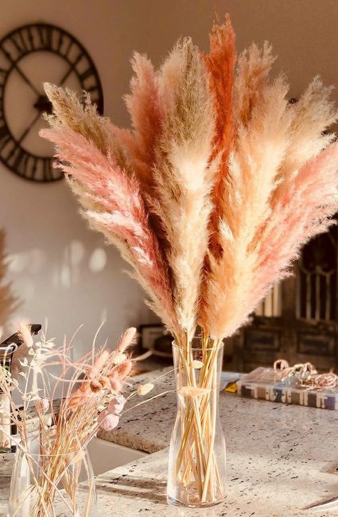 Pampers Grass Aesthetic, Pampas Grass Aesthetic, Pampas Aesthetic, Matrimonio Pampas, Pampas Deco, Pink Pampas Flower Arrangement, Pink Pompous Grass Centerpiece, Coloured Pampas Grass Decor, Pampas And Pink Flowers