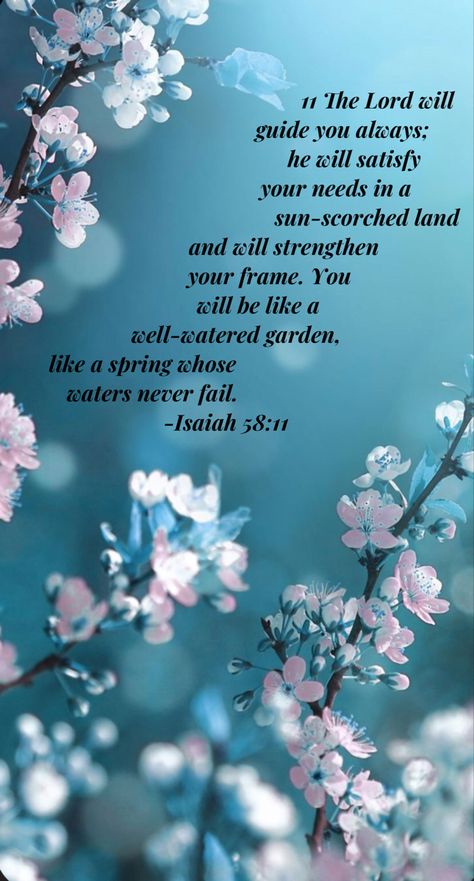 Isaiah 58 11 Wallpaper, Kjv Bible Verses, Good Night Prayer Quotes, Bible Verses Kjv, Bible Verse Background, Bible Words Images, Beautiful Scripture, Bible Quotes Images, Good Night Prayer