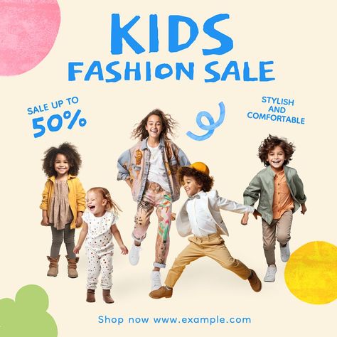 Fashion Instagram Post Design, Kids Social Media, International Youth Day, Minimalist Kids, Kids Winter Outfits, Fashion Promotion, Kids Clothing Brands, Kids Running, Template Ideas