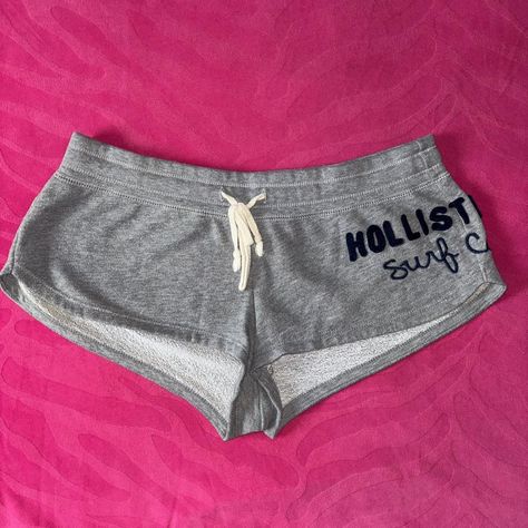 grey cute lowrise hollister booty shorts 

- size... - Depop Easy Diy Clothes, Cute Pajama Sets, Thrifted Outfits, Y2k Shorts, Low Rise Shorts, Trendy Outfits For Teens, Cute Lazy Day Outfits, Hollister Shorts, Oui Oui