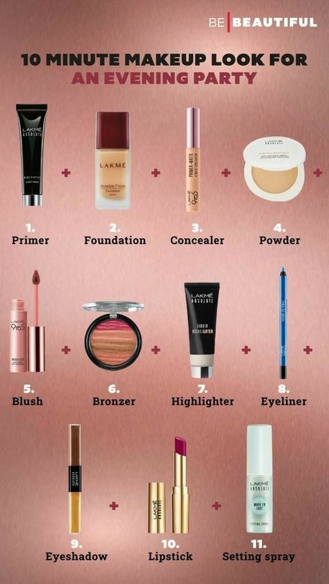 Makeup Products Name Step By Step, Mekup Items Names, Make Up For Black Outfits, Tips For Makeup, Membentuk Alis, Makeup Steps, Makeup Order, Simple Makeup Tips, Makeup Face Charts