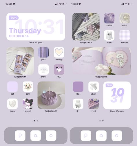 Lavender Iphone Layout, Lavender Ios 16 Wallpaper, Lilac Phone Theme, Widget Setup Ideas, Purple Widget Ideas, Top Widgets Ideas, Apps To Decorate Your Phone, Widget Ideas Purple, Ipad Homescreen Ideas Purple