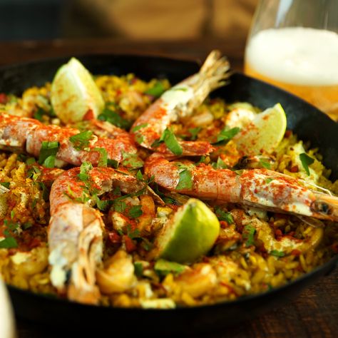 Mixed Seafood, Fried Rice Dishes, Seafood Rice, Paella Pan, Seafood Paella, Rice Dish, Latin Food, Calamari, Vegetable Stock