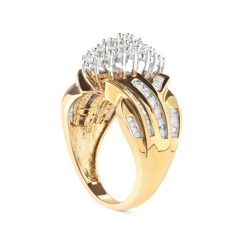 10K Yellow Gold 1 Cttw Diamond Pear Shaped Cluster Cluster Cocktail Ring (H-I Color, I2-I3 Clarity) https://www.jaaziintl.com/products/10k-yellow-gold-1-cttw-diamond-pear-shaped-cluster-cluster-cocktail-ring-h-i-color-i2-i3-clarity-2 Jaazi International #Hot Summer Clearance, Baguette Cut Diamond, E 40, Yellow Gold Bracelet, Cluster Ring, 1 Carat, Cocktail Ring, Cocktail Rings, Pear Shaped