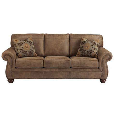 Buy Signature Design by Ashley® Kennesaw Sofa at JCPenney.com today and enjoy great savings. Larkinhurst Sofa, Sofa Kulit, Pillows Brown, Queen Sofa Sleeper, Leather Sleeper Sofa, Faux Leather Sofa, Traditional Sofa, Leather Couch, Rocker Recliners