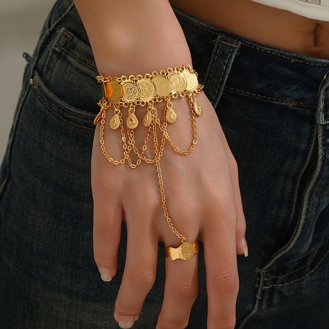 Faster shipping. Better service Turkish Gold Jewelry, Gold Coin Jewelry, Copper Mosaic, Arabic Jewelry, Bracelet Set Silver, Chinese Jewelry, Arm Bracelets, Real Gold Jewelry, Hand Bracelet