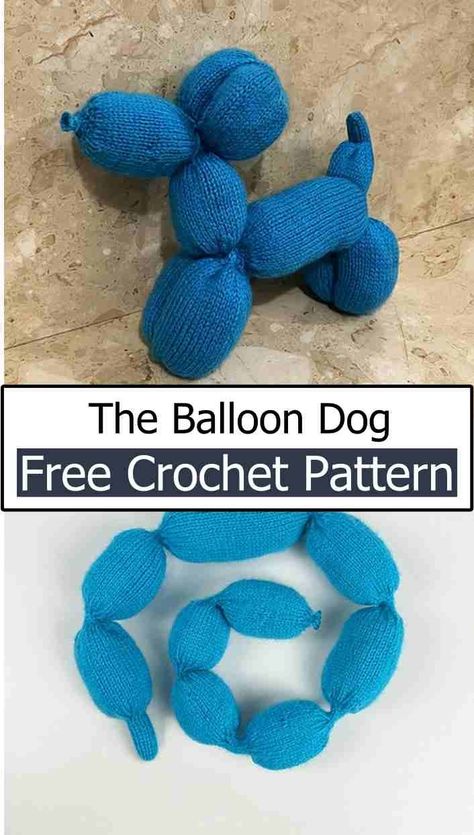 Crochet Balloon Dog Ballon Animal Crochet, Balloon Animal Crochet Pattern Free, Crochet Balloon Animal, Crochet Balloon Dog, Crochet Balloon, Whimsical Crochet, Mermaid Tail Pattern, Baby Dress Diy, Pocket Hugs