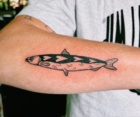 Speckled Trout Tattoo, Fish Band Tattoo, Block Island Tattoo, American Traditional Trout Tattoo, Bluegill Tattoo, Ween Tattoo, Oarfish Tattoo, Trout Fish Tattoo, Fish Tattoo Placement