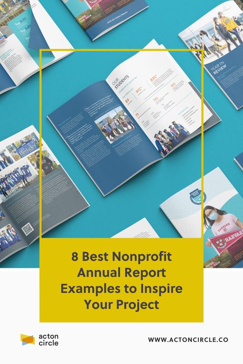 Planning your nonprofit annual report? Read our guide to the best annual report examples and create a better report for your organization this year. Nonprofit Annual Report Design, Nonprofit Annual Report, Nonprofit Design, Report Design Template, Impact Report, Infographic Examples, Annual Report Design, Report Design, Student Success