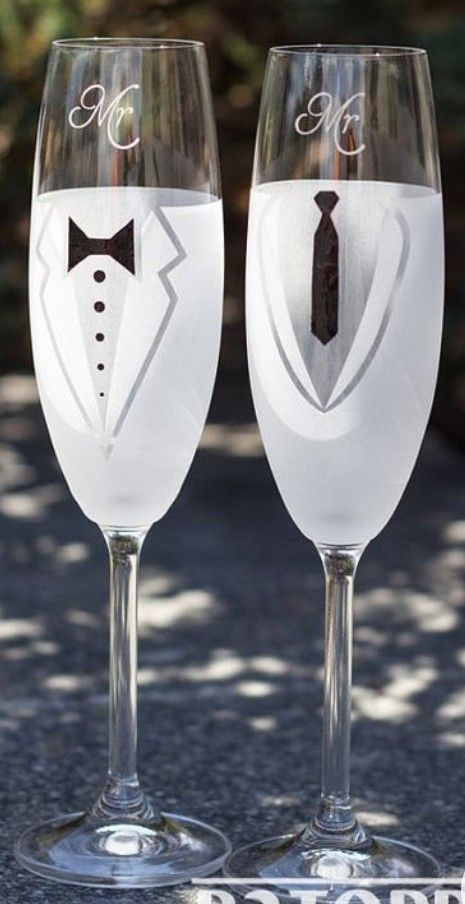 Gay Weddings, Groom Wedding Cakes, Wedding Flutes, Lgbt Wedding, Lgbtq Wedding, Wedding Glasses, Gay Marriage, Gay Wedding, Wedding Suits Men