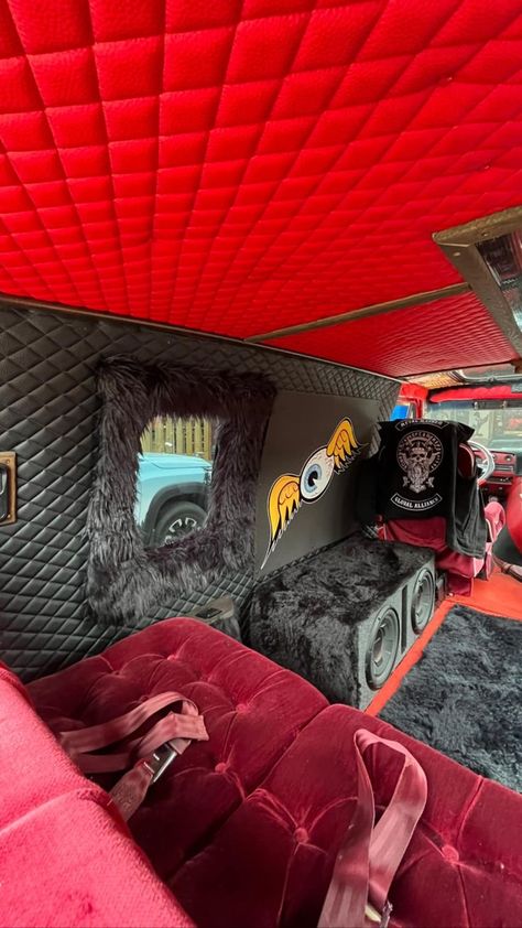 Hearse Car Custom Interior, Vintage Van Interior, Custom Hearse Interior, Hearse Interior, Chevy Van Interior, Hippie Van Interior, Custom Van Interior, Boogie Van, Bedford Van