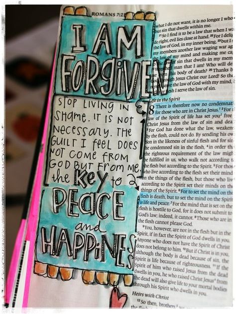 Highlighting Scriptures, Journalling Inspiration, Bible Drawings, Romans Bible, Scriptures Verses, Journaling 101, Romans 7, Bible Journals, Prayer Journaling