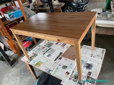 IKEA Table to Desk HACK Vangsta Table Ikea Hack, Jokkmokk Table Hack, Ikea Dinning Table, Ingo Table, Ikea Dining Table, Milk Paint Furniture, Desk Hacks, Ikea Dining, Refinish Furniture