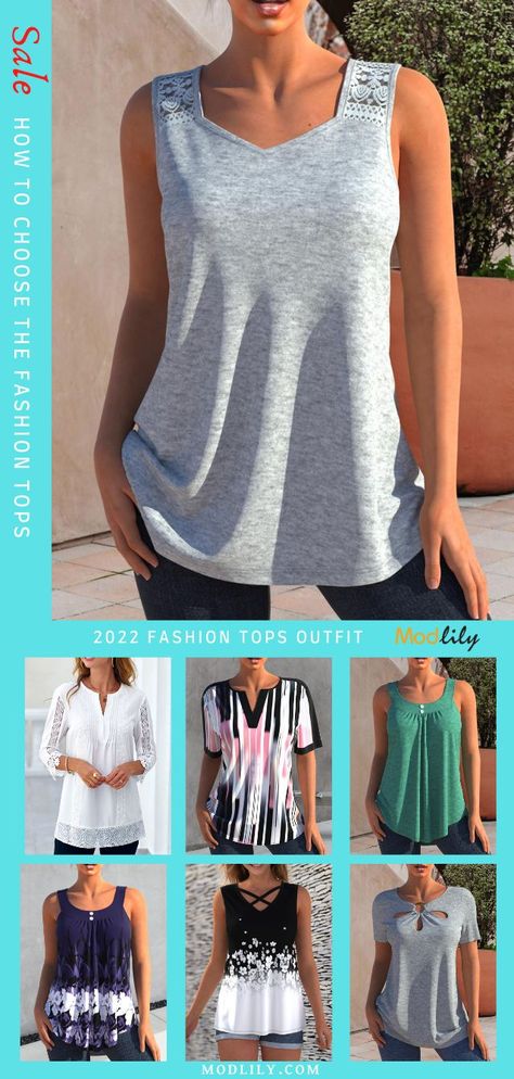 Just what you’ve been looking for~ Tops that look as good as they feel! Ladies Tops Patterns, Womens Trendy Tops, Fashion Top Outfits, Ladies Blouse Designs, Trendy Tops For Women, Trendy Fashion Tops, Casual Summer Tops, Cute Blouses, Womens Tops Summer