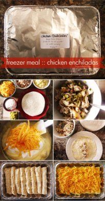 Easy Chicken Enchiladas Recipe - Freezable | Live Craft Eat Chicken Enchiladas Freezer Meal, Double Recipe, Easy Chicken Enchilada Recipe, Chicken Freezer Meals, Freezer Dinners, Freezer Friendly Meals, Freezable Meals, Freezer Meal Planning, Make Ahead Freezer Meals