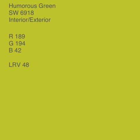 Humorous Green - Sherwin Williams Sherwin Williams Chartreuse, Green Paint, Sherwin Williams, Color Scheme, Scooby Doo, Color Me, Interior And Exterior, Paint Colors, House Ideas